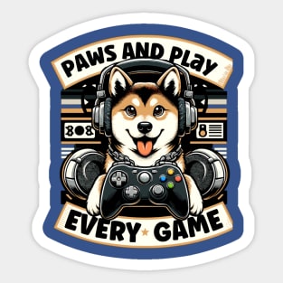 Game On: Shiba Inu's Ultimate Gaming Session Sticker